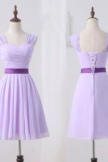 Lilac Chiffon Short Hoco Party Dress