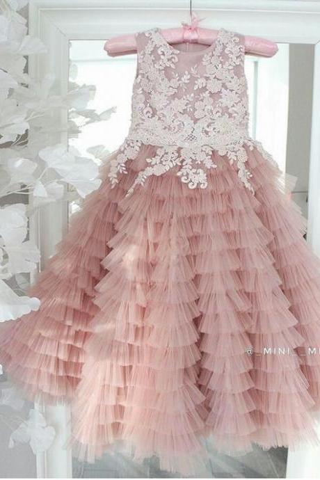Tiered Girl Formal Party Pageant Dress