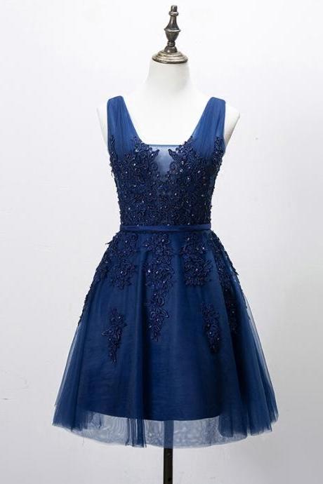 Dark Blue Hoco Party Dresses for Birthday Cocktail
