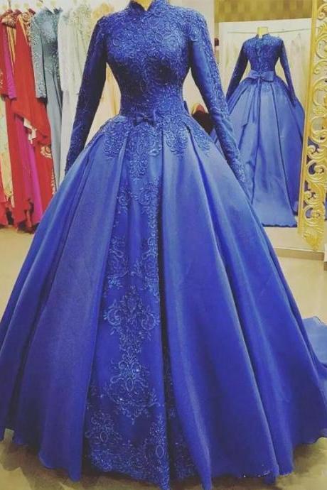 Royal Blue Modest Special Occasion Dresses Long Evening Gowns