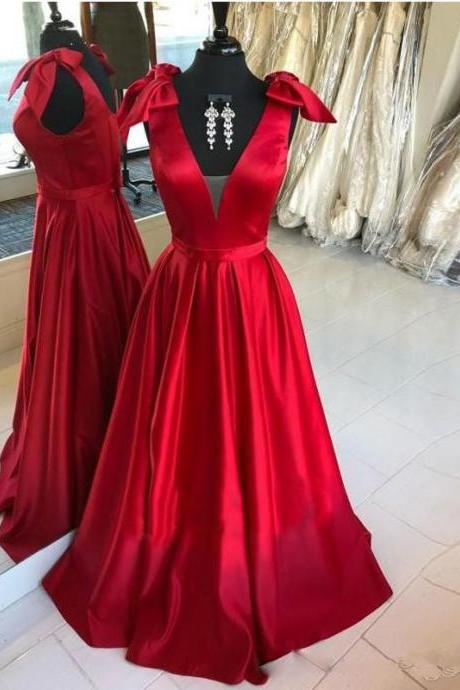 Mesh Plunging Neck Long Satin Pageant Dress Formal Occasion Evening Gowns