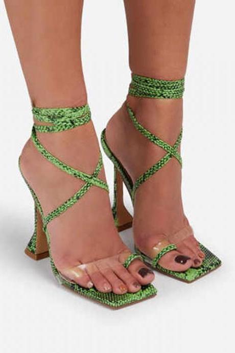 Sculptured Heel Women Sandals 