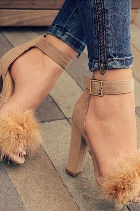 Fluffy Women Sandals Shoes