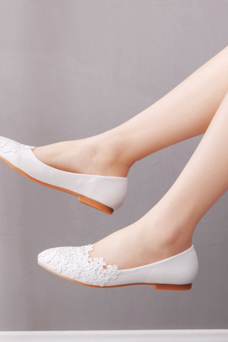 Lace Decor Women Loafers Flats Shoes