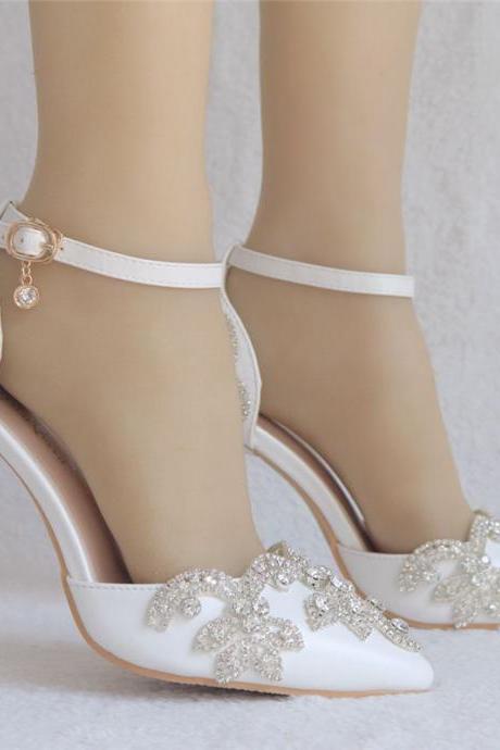 Ankle Staps Stiletto Heels Wedding Shoes