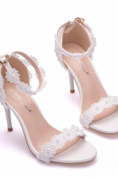 Open Toe Ankle Straps Wedding Shoes Sandals