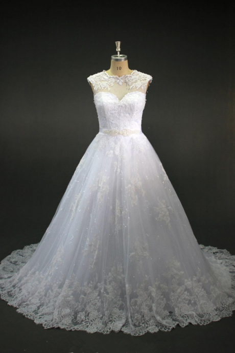 Sheer Sweetheart Sparkle Ball Gown Wedding Dress Plus Size Bridal Gowns