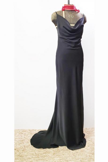 Simple Black Prom Dress Long