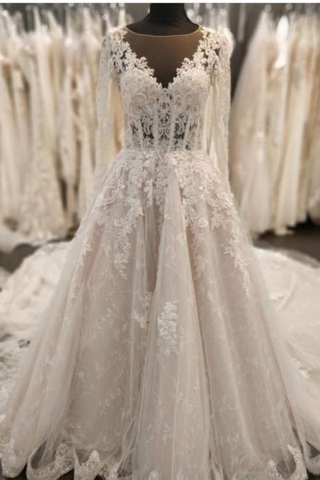 Long Sleeves Designer Wedding Dresses