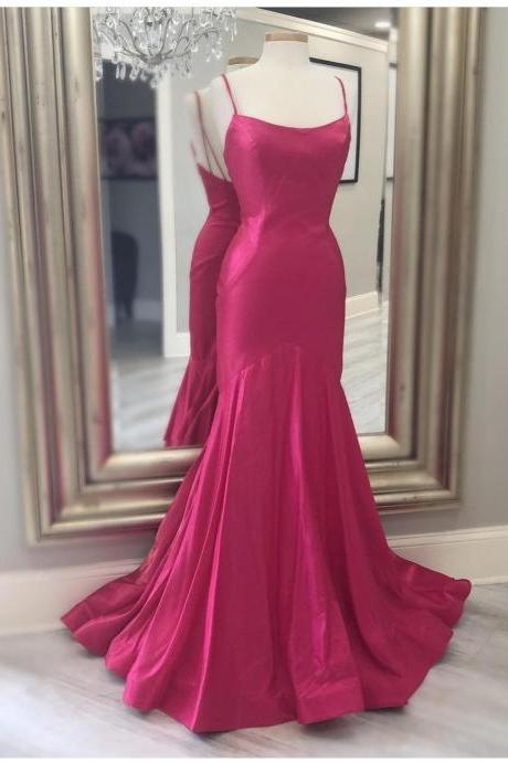 Scoop Neck Long Mermaid Prom Dress For Special Occasion
