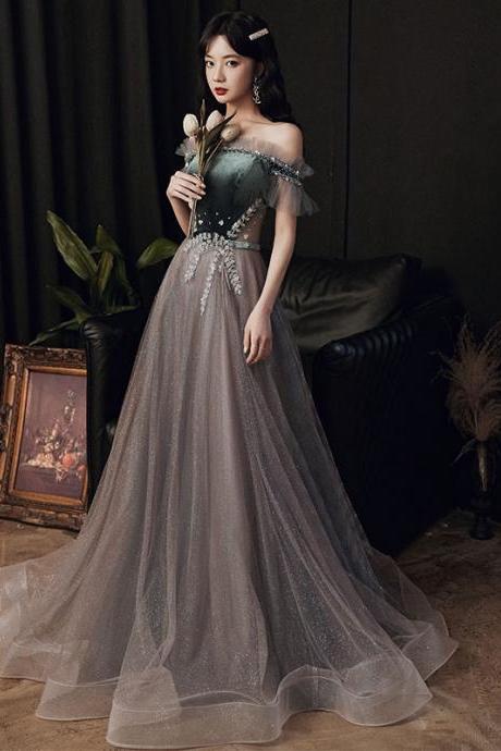 Off The Shoulder Glitter Formal Occasion Dress Evening Gown