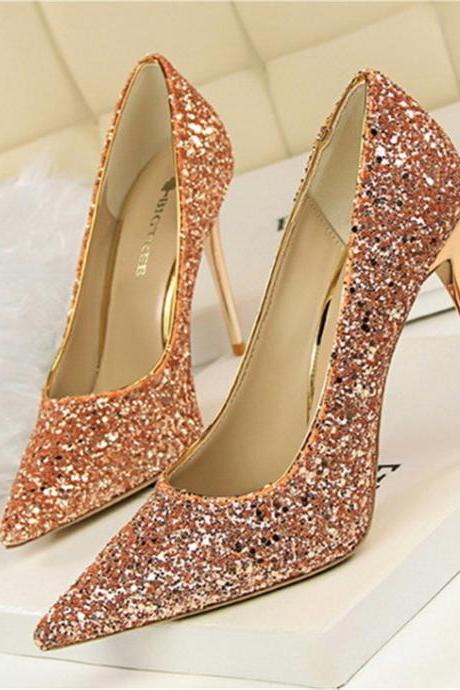 Women Glitter Pumps Heels
