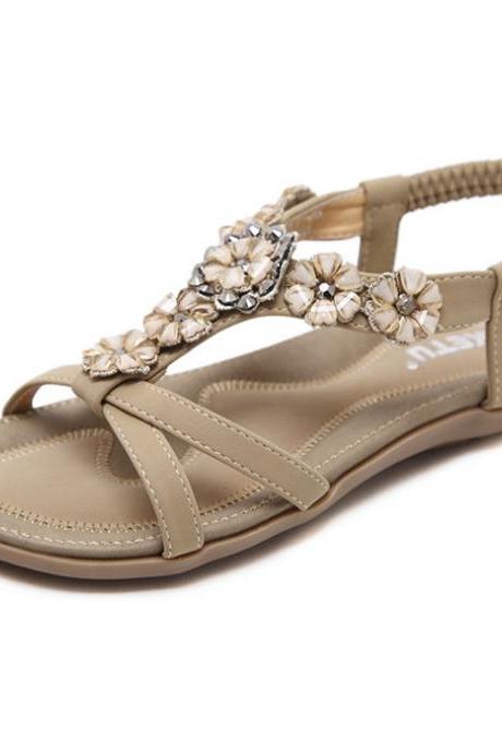 Gemstones Decor Flat Sandals