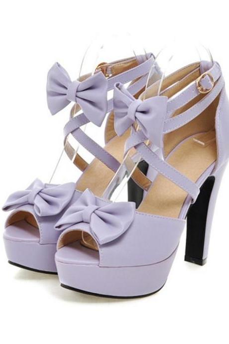 Lavender Peep Toe Platform Sandals Teen Shoes