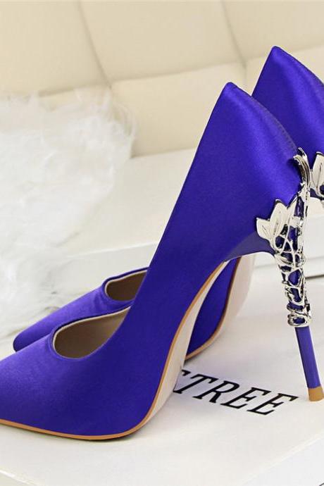 Royal Blue Prom Shoes Stiletto Heels Pumps 