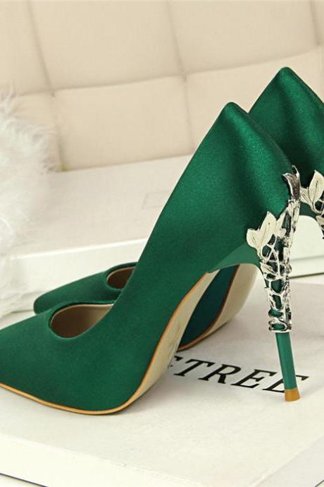 Emerald Green Prom Shoes Stiletto Heels Pumps