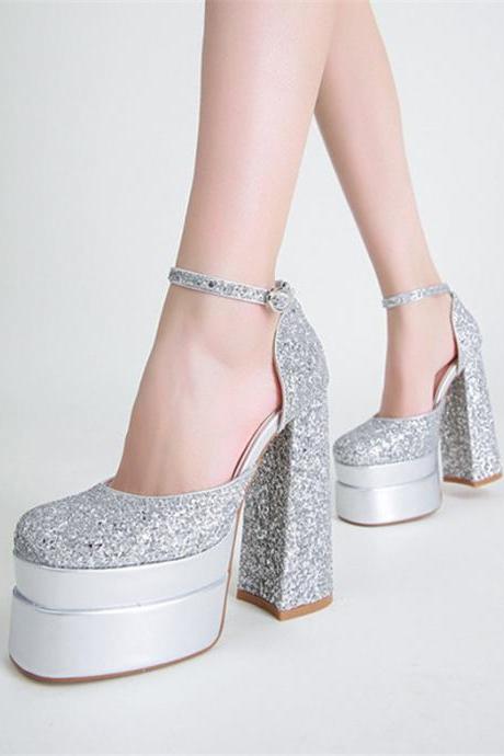 Silver Platform Sandals