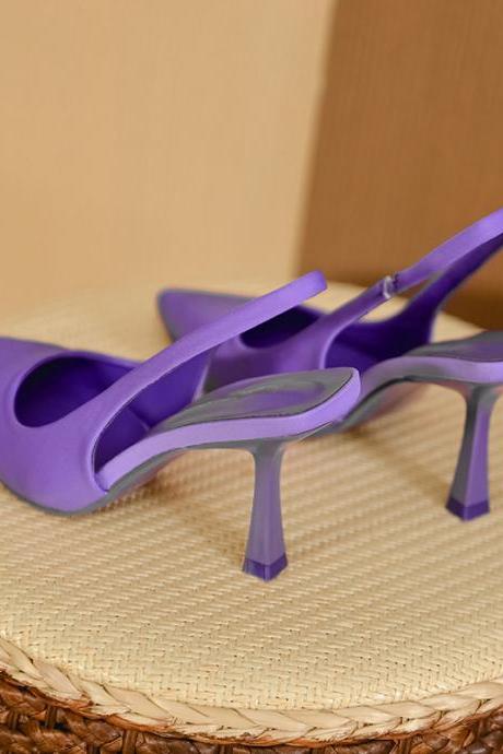 Purple Slingback Pumps Prom Shoes
