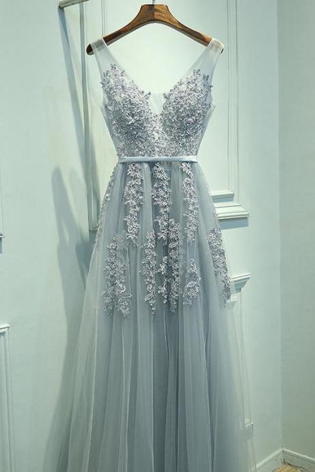 Grey Long Formal Occasion Dress Evening Gown