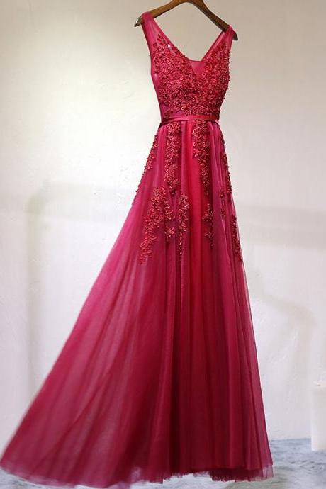 Dark Red Long Formal Occasion Dress Evening Gown