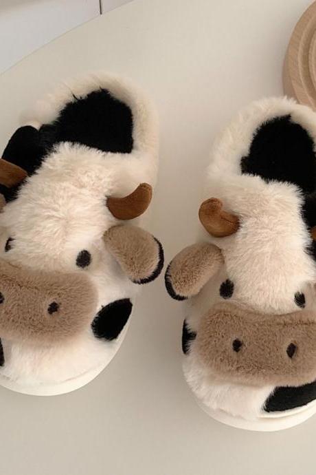 Cow Design Novelty Slippers