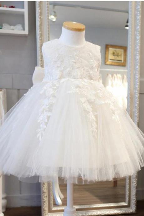 White Flower Girl Dress For Wedding Party