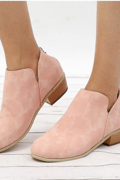 Pink Women Desert Boots Shoes
