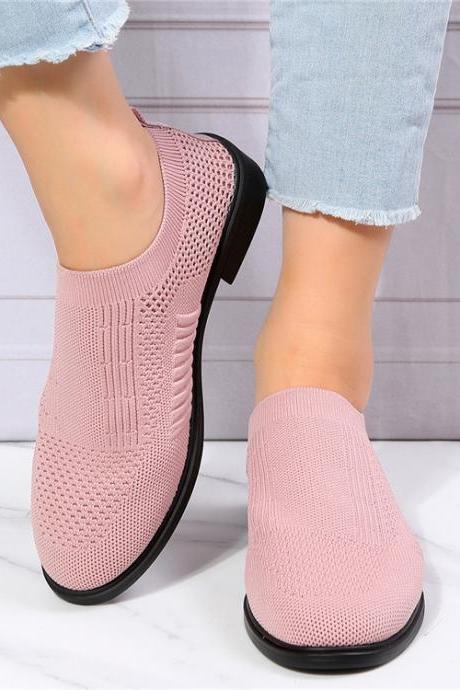 Women Woven Slip On Flat Casual Shoes
