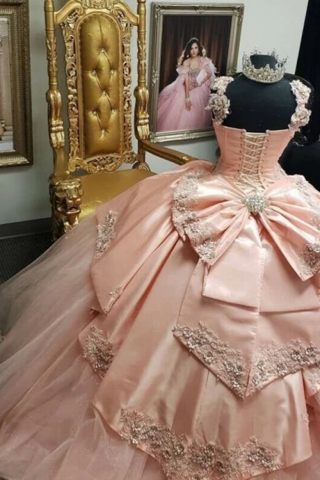 Pink Ball Gown Quinceanera Dress