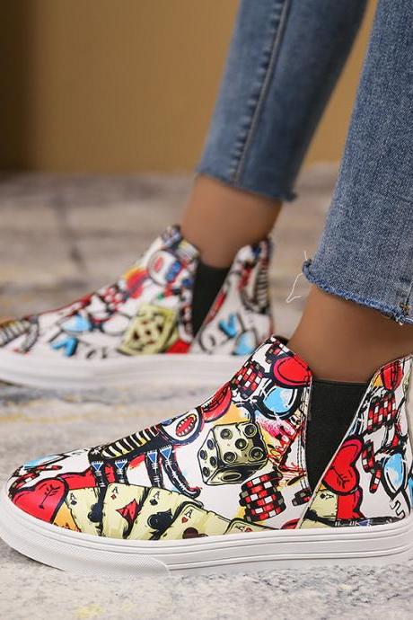 Women Slip On Print Casual Shoes