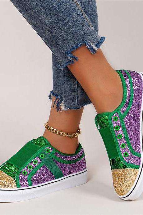 Glitter Slip On Women Casual Gum Shoes