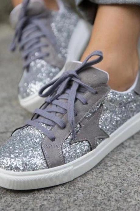 Women Glitter Sneakers Shoes