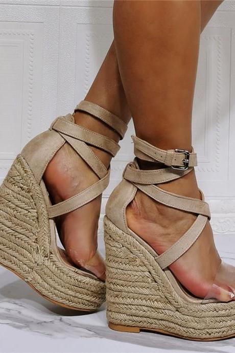 Women Strappy Wedges Shoes