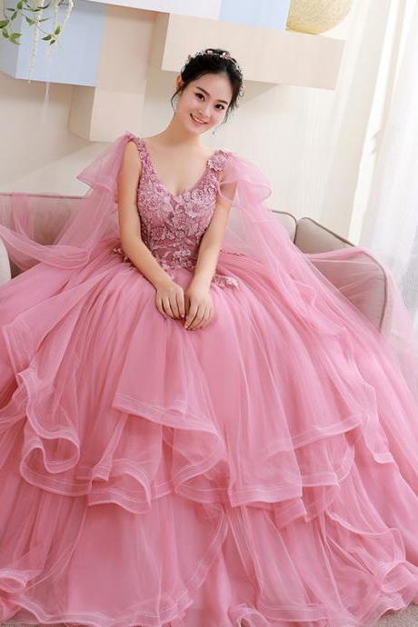 Pink Red Carpet Dress Formal Occasion Evening Gown