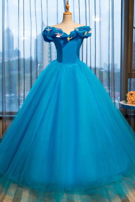 Blue Cinderella Ball Gown Dress