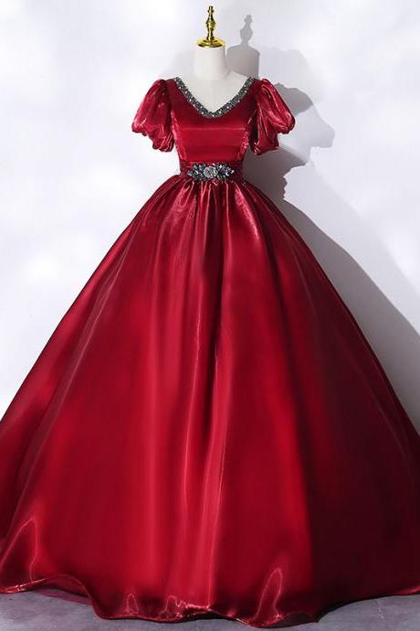 Latern Sleeves Ball Gown Dress