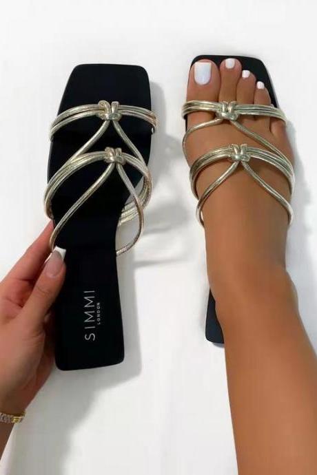 Thong Details Women Slide Slippers