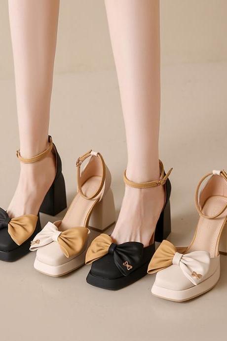 Ankle Strap Chunky Heel Sandals Women Shoes
