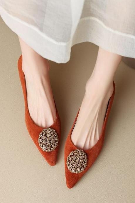Point Toe Suede Women Shoes