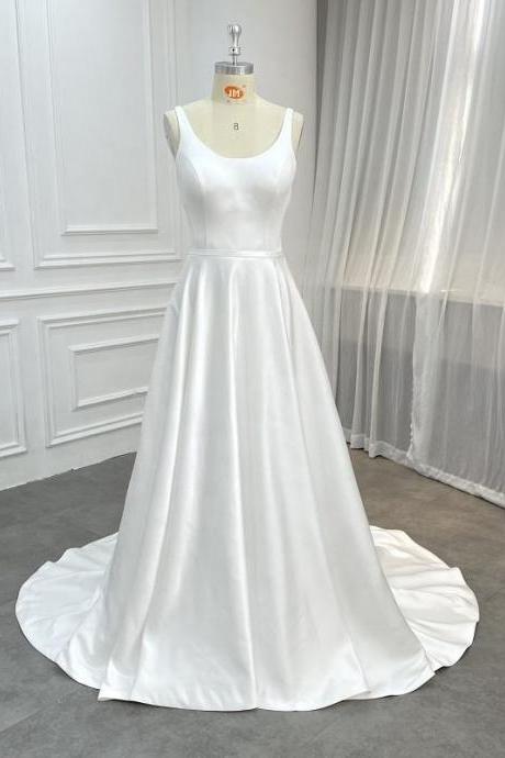 Scoop Neckline Princess Bridal Gown Wedding Dress For Bride