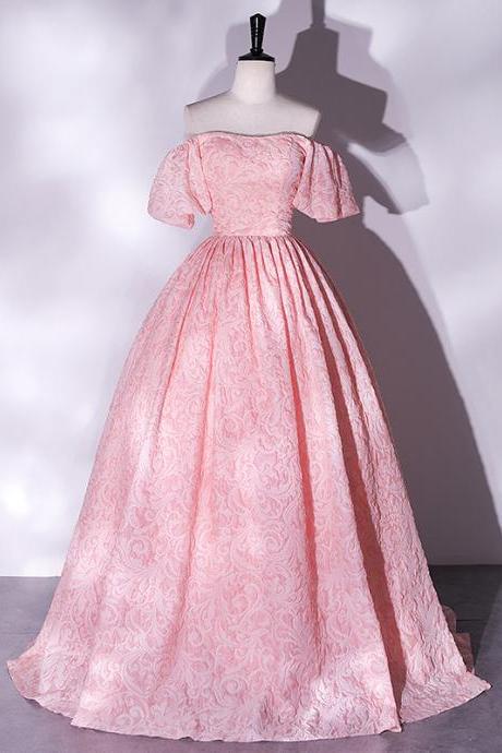 Off Shoulder Pink Princess Dress