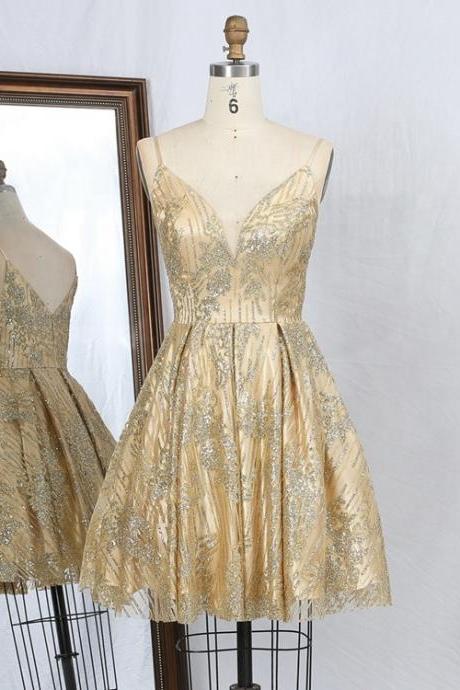 Sparkle Gold Short Party Dress