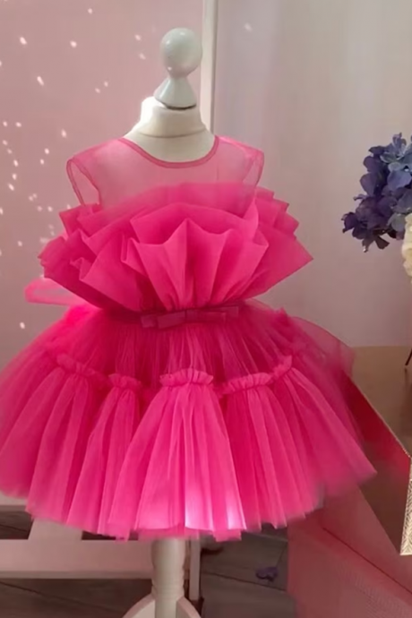 Hot Pink Tulle Girl Dress