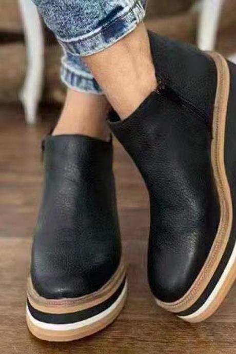 Wedge Heel Women Ankle Boots