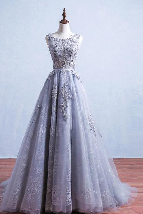 Grey Long Evening Gown