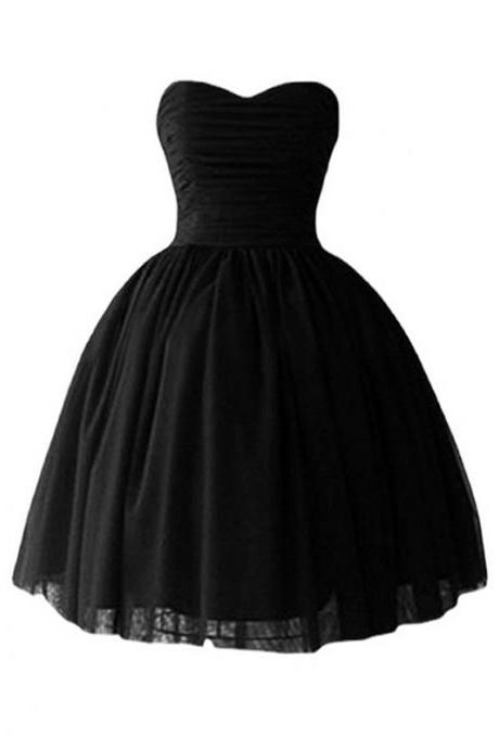 Sleeveless Sweetheart Black Short Party Dress
