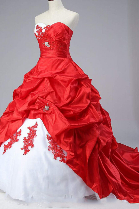 Red White Gothic Wedding Dress