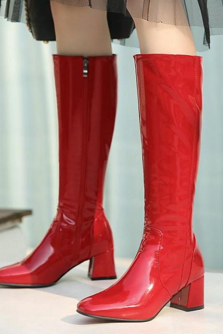 Calf Length Minimalist Women Boots