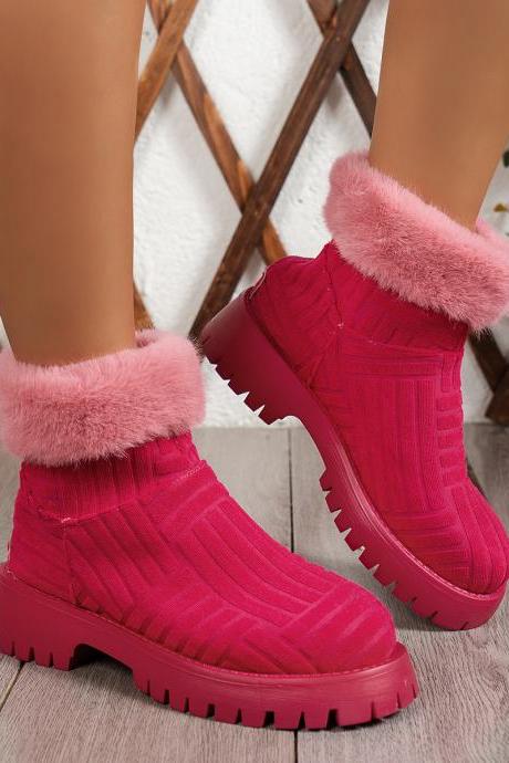 Women Cleated Sole Winter Warm Boots