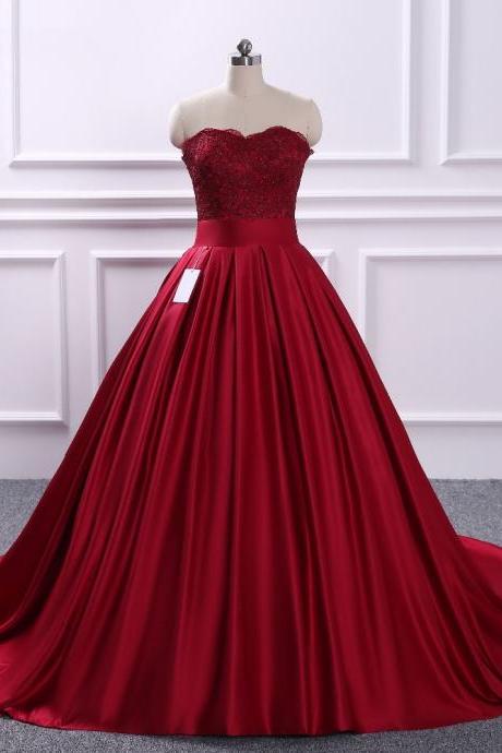 Sleeveless Red Ball Gown Pageant Dress Formal Gown